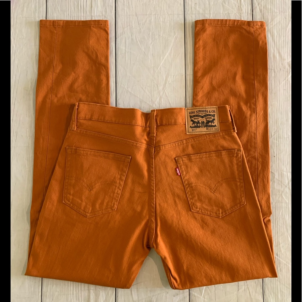 Levi’s Men’s Size 33x32 Rust Color 511 Jeans - Picture 4 of 10
